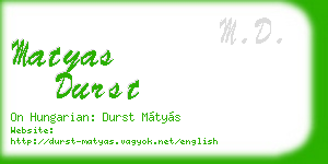 matyas durst business card