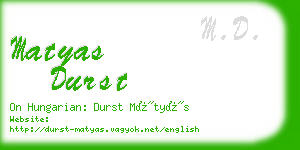 matyas durst business card